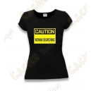 Camiseta "Caution" Mujeres - Negro