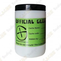 Barril branco "Official Geocache" - 1000ml