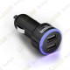 Double USB car charger - 2A + 1A