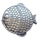 Géocoin "Rainbow Fish" - Dark on White Silver LE