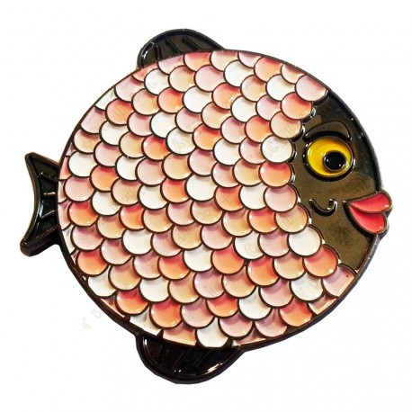 Geocoin "Rainbow Fish" - Light on Black Black Nickel LE