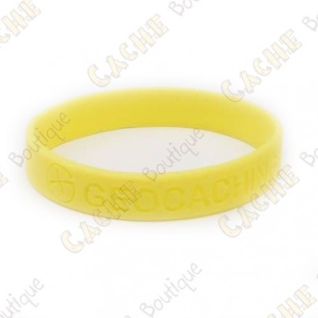 pulsera de silicona - Geocaching, this is our world - Amarillo