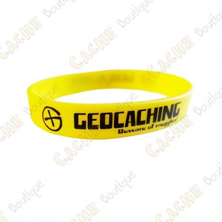 Geocaching silicone wristband for kids - Yellow