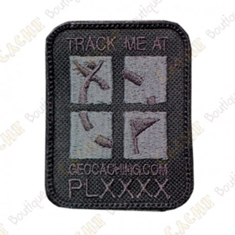 Black Geocaching Logo Trackable Patch