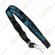  Lanyard géocaching noir sous licence officielle Groundspeak. 