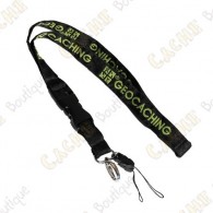  Lanyard géocaching noir sous licence officielle Groundspeak. 