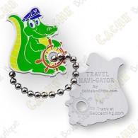  The Navi-Gator Traveler is a micro coin, which is trakable at  geocaching.com . 