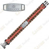 Trackable Paracord Bracelet - Brugse Beer V - Orange-Red / Grey