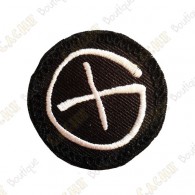 Patch geocaching rond - Noir / Blanc