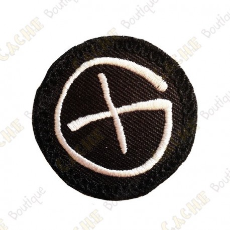 Patch geocaching rond - Noir / Blanc