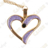 Geocoin Colar "Eternal Love" - Roxo / Ouro