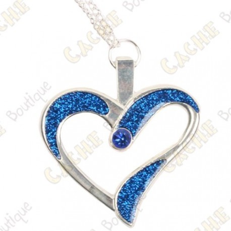 Géocoin Collier "Eternal Love" - Bleu / Argent