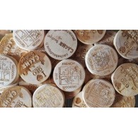 Géocoins en bois personnalisés x 50