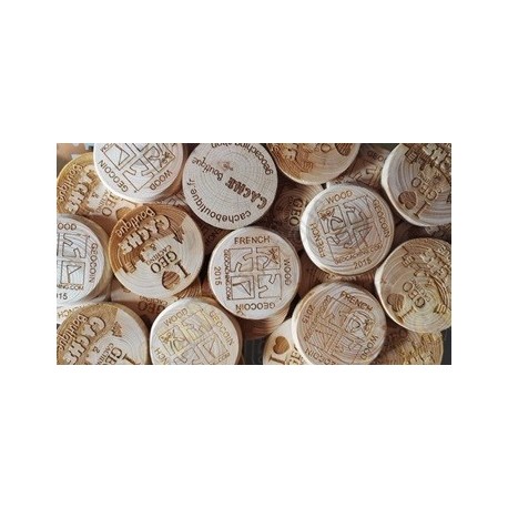 Wood coins personalizados x 50
