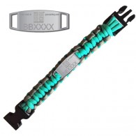 Trackable Paracord Bracelet - Geocaching - Aqua / Grey - Presale