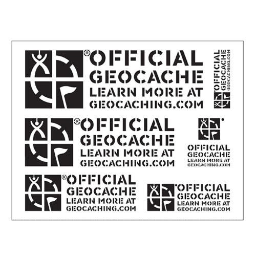 Práctico Geocaching ® 32 oficial Geocache etiquetas con el logotipo de 1" Gx