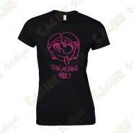 T-Shirt "Geocaching Addict" pailleté Femme