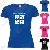 Camiseta técnica con Teamname, Mujer - Negra