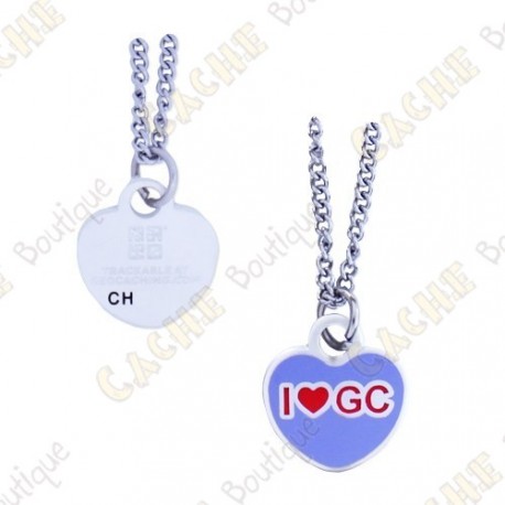 Geocoin Necklace "I love GC"