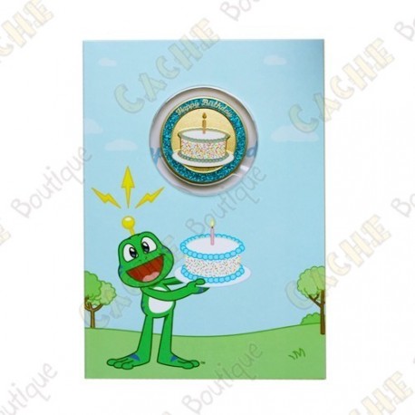 Cartão conm Geocoin "Happy Birthday"