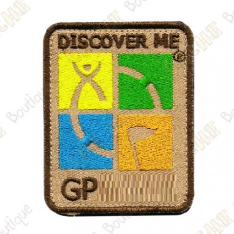 Patch Geocaching trackable - Quadri / Beige