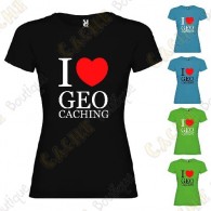 T-shirt "I love Geocaching" Mulher