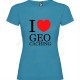 T-shirt "I love Geocaching" Mulher