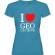 T-shirt "I love Geocaching" Mulher