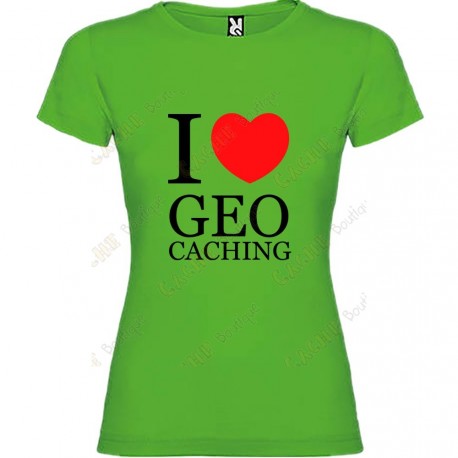 Camiseta "I love Geocaching" Mujer