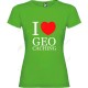 Camiseta "I love Geocaching" Mujer