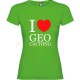 T-shirt "I love Geocaching" Mulher