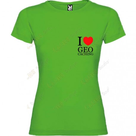 T-Shirt "I love Geocaching" poitrine Femme