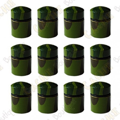 Nano Cache con imán x 12 - Camuflaje Verde