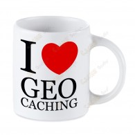 Caneca Geocaching branca - I love Geocaching