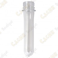  Tube en plastique (PET) transparent livré sans bouchon. 