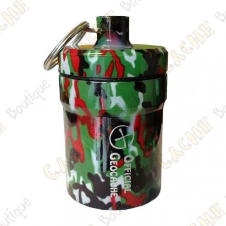Micro cache "Official Geocache" 8 cm - Camuflage rojo