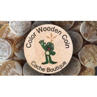 Wood coins colores personalizados x 50