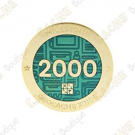 Geocoin "Milestone" - 2000 Finds