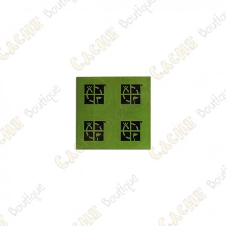 Mini stickers redondas Groundspeak verdes - Lote de 4