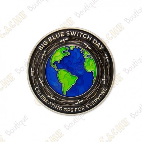 Geocoin "2023 Big Blue Switch Day"